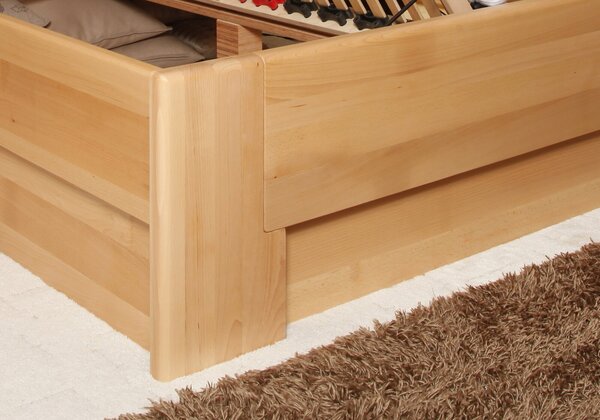 Posteľ z masivu s úložným priestorom DELUXE 2, masiv buk
