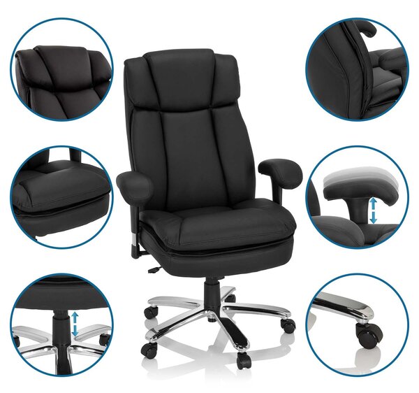 KANCELÁRSKE KRESLO, vzhľad kože, čierna MID.YOU - Online Only kancelárie, Online Only