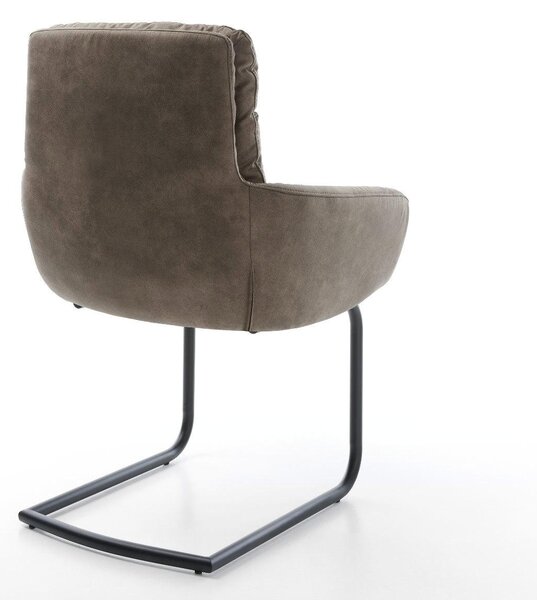 DELIFE Jedálenská stolička Abelia-Flex s opierkami mikrovlákno taupe vintage jedálenská stolička okrúhla čierna