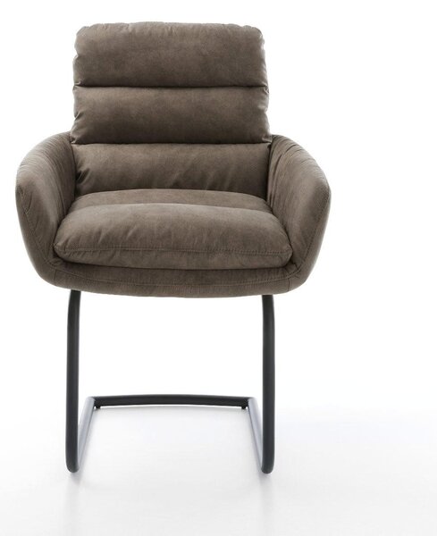 DELIFE Jedálenská stolička Abelia-Flex s opierkami mikrovlákno taupe vintage jedálenská stolička okrúhla čierna