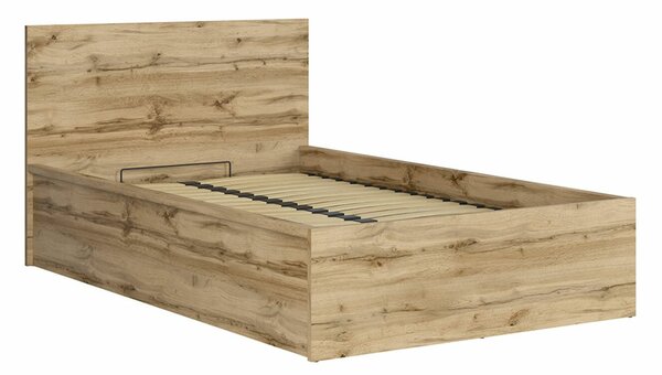 Posteľ jednolôžko s úložným priestorom a roštom TETRIS 120x200, dub wotan