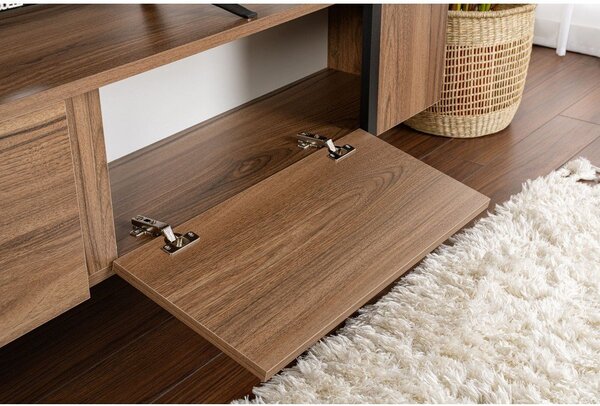TV stolík v dekore orecha v tmavoprírodnej farbe 180x50x29,5 cm Serenity – Kalune Design
