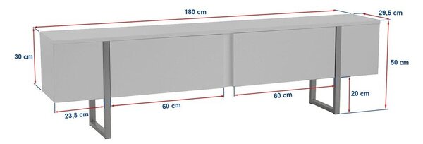 TV stolík v dekore orecha v tmavoprírodnej farbe 180x50x29,5 cm Serenity – Kalune Design