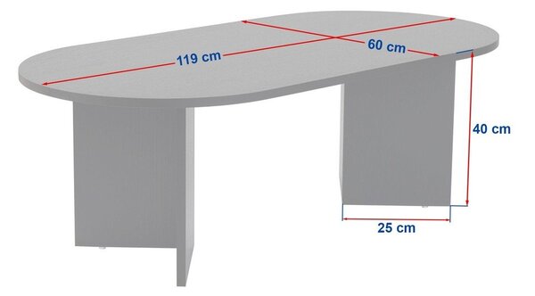 Biely matný konferenčný stolík 60x119 cm Sable – Kalune Design