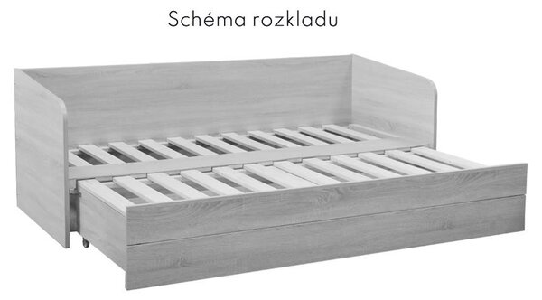 Rozkladacia posteľ MINDES 80, biela borovica