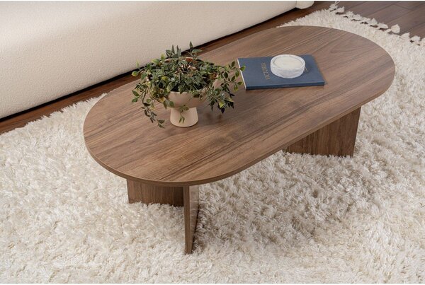 Tmavohnedý konferenčný stolík v dekore orecha 60x119 cm Sable – Kalune Design