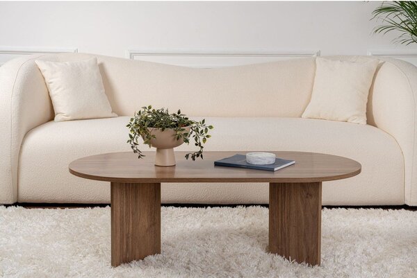 Tmavohnedý konferenčný stolík v dekore orecha 60x119 cm Sable – Kalune Design