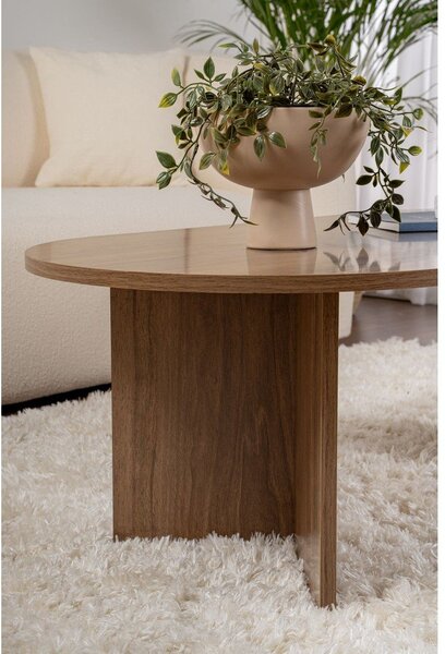 Tmavohnedý konferenčný stolík v dekore orecha 60x119 cm Sable – Kalune Design