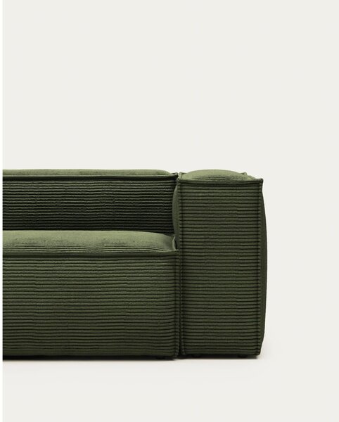 Zelená menčestrová pohovka 240 cm Blok – Kave Home