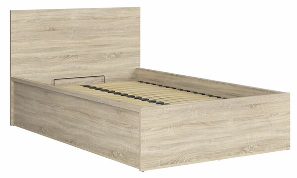 Posteľ jednolôžko s úložným priestorom a roštom TETRIS 140x200, dub sonoma