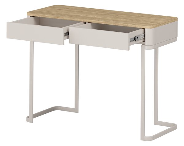 Konzola Elivo 110 cm so zásuvkami na ráme - kašmír / olejovaný dub
