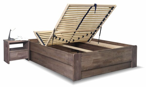 Posteľ s úložným priestorom FUTON, 140x200cm, masiv buk