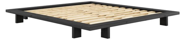 Čierna dvojlôžková posteľ z borovicového dreva s roštom 180x200 cm Japan - Karup Design