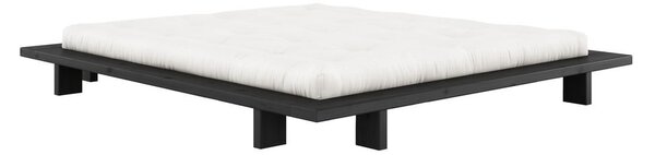 Čierna dvojlôžková posteľ z borovicového dreva s roštom 180x200 cm Japan - Karup Design