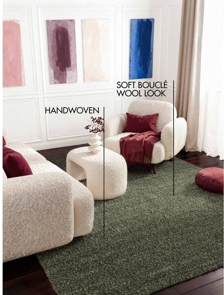 Zelený ručne tkaný koberec z materiálu buklé 120x170 cm Notting Hill Portobello – Ted Baker