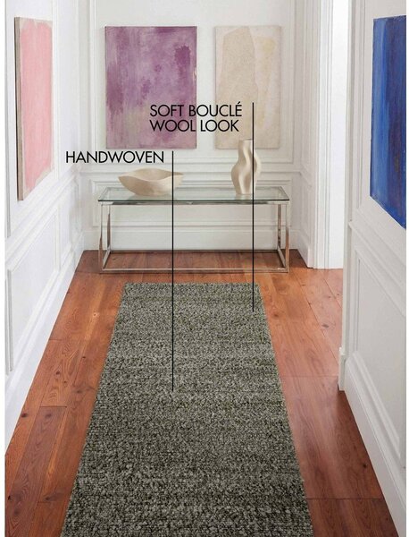 Zelený ručne tkaný behúň z materiálu buklé 80x200 cm Notting Hill Portobello – Ted Baker