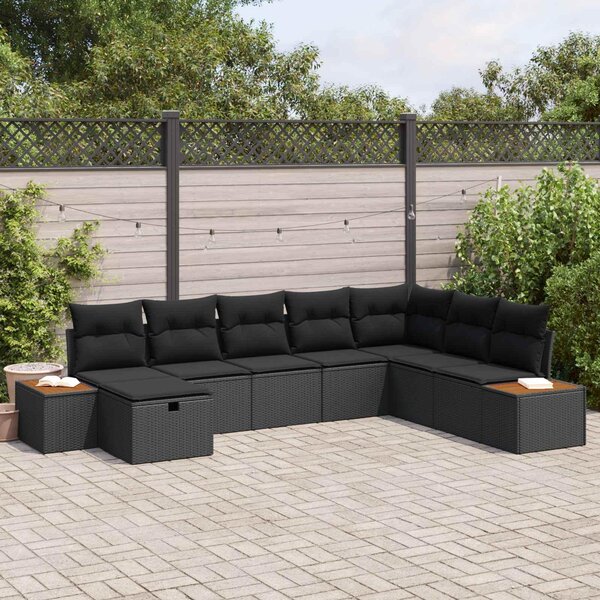 Maison Exclusive - Záhradný nábytok s vankúšmi s úložným priestorom Čierny Poly-rattan