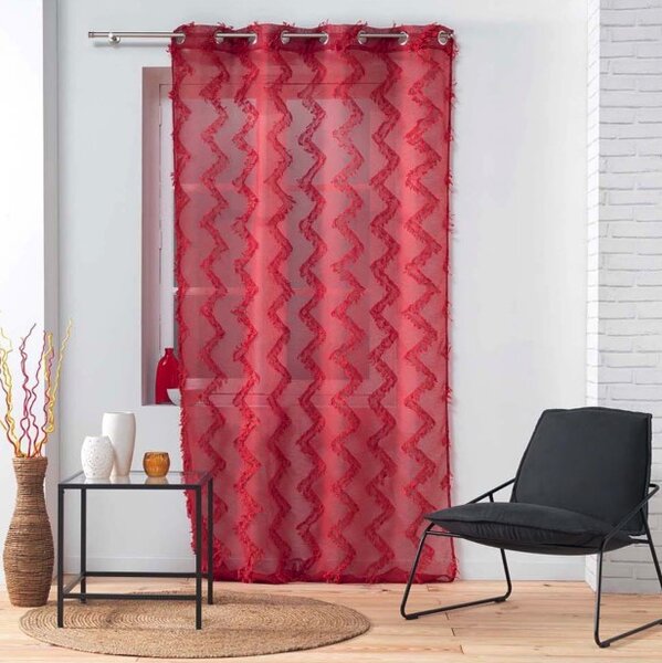 Červená záclona so vzorom 140 x 280 cm Červená