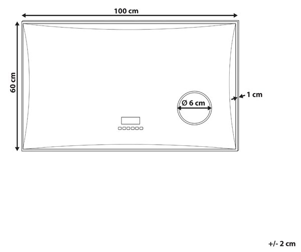 Kúpeľňové nástenné LED zrkadlo strieborné obdĺžnikové 100 x 60 cm s Bluetooth reproduktorom