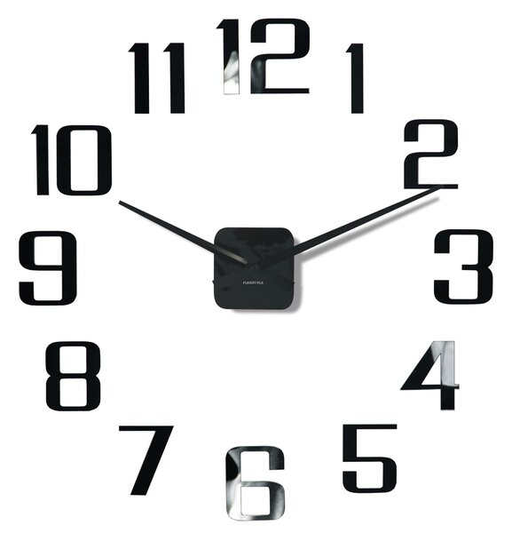 Klasické čierne nalepovacie hodiny 130cm Čierna