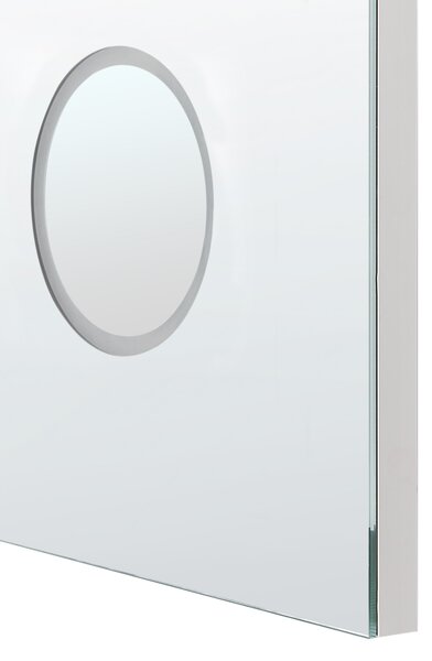 Kúpeľňové nástenné LED zrkadlo strieborné obdĺžnikové 80 x 60 cm s Bluetooth reproduktorom