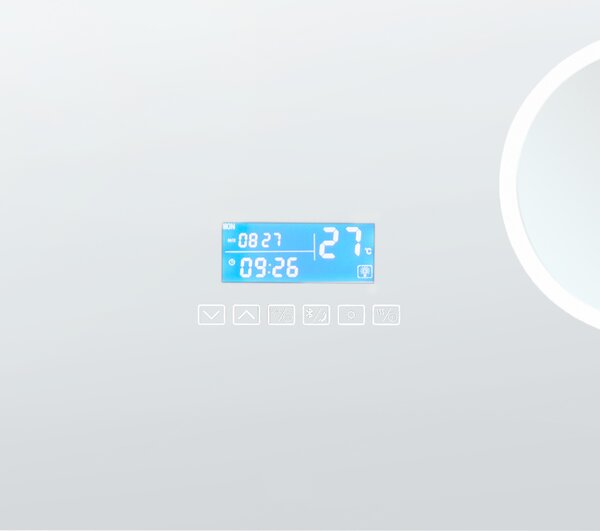Kúpeľňové nástenné LED zrkadlo strieborné obdĺžnikové 80 x 60 cm s Bluetooth reproduktorom