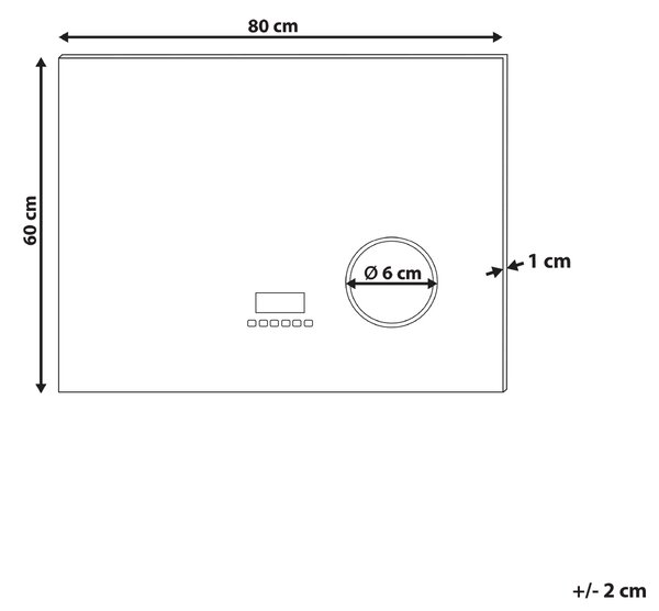 Kúpeľňové nástenné LED zrkadlo strieborné obdĺžnikové 80 x 60 cm s Bluetooth reproduktorom