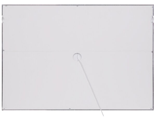 Nástenné závesné LED zrkadlo strieborné 80 x 60 cm obdĺžnikové moderné kúpeľňové