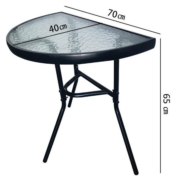 TRENDIE Zostava záhradného nábytku - 2 stoličky a stôl 70cm polovičný