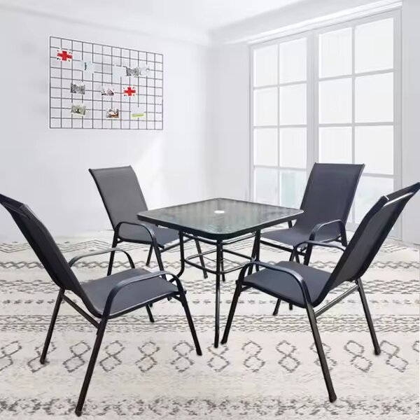 TRENDIE Zostava záhradného nábytku - 4 stoličky a stôl 80x80cm