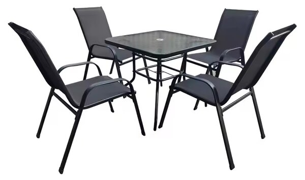 TRENDIE Zostava záhradného nábytku - 4 stoličky a stôl 80x80cm