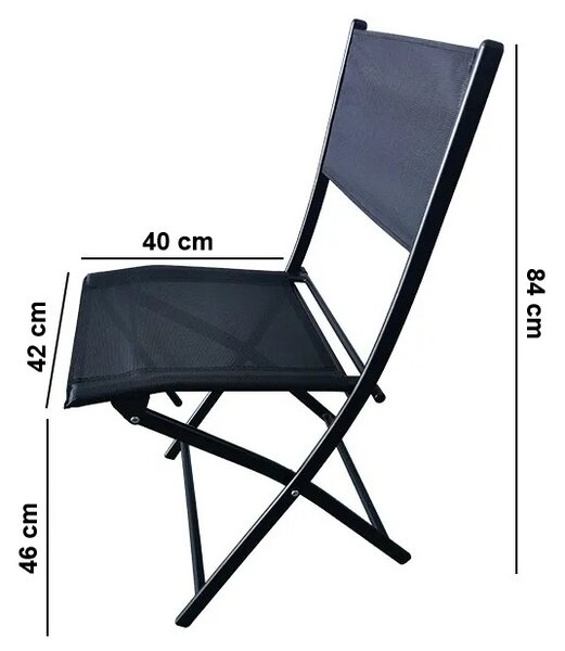 TRENDIE Zostava záhradného nábytku - 2 stoličky a stôl 70cm polovičný