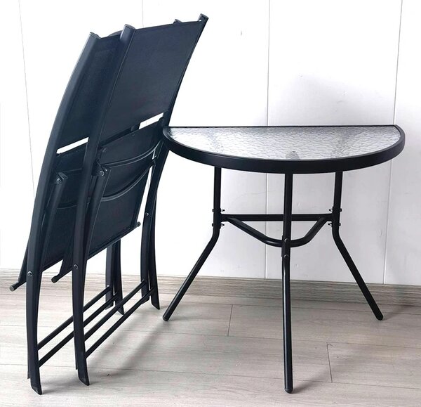 TRENDIE Zostava záhradného nábytku - 2 stoličky a stôl 70cm polovičný
