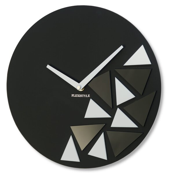 Elegantné akrylové hodiny 30 cm v čiernej farbe Čierna
