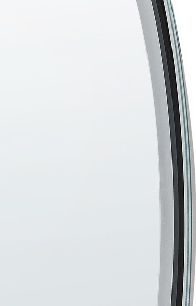 Kúpeľňové nástenné LED zrkadlo strieborné okrúhle 60 x 60 cm s Bluetooth reproduktorom