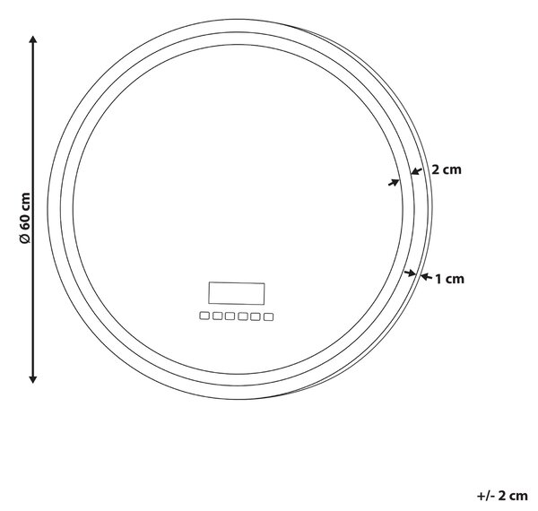 Kúpeľňové nástenné LED zrkadlo strieborné okrúhle 60 x 60 cm s Bluetooth reproduktorom