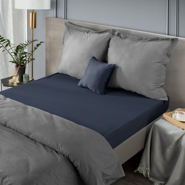 JERSEY PRESTIERADLO 90X200 CM, VÝŠKA 25 CM TMAVOMODRÉ