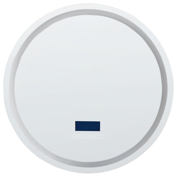 Kúpeľňové nástenné LED zrkadlo strieborné okrúhle 60 x 60 cm s Bluetooth reproduktorom