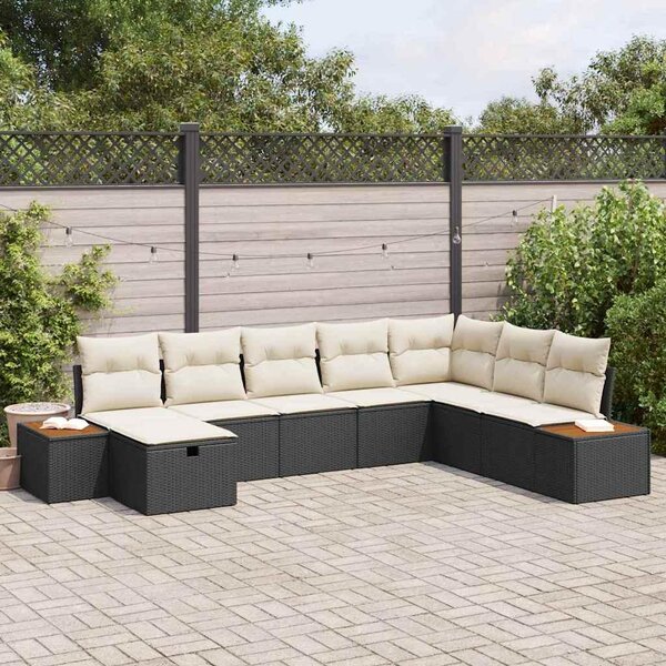 Maison Exclusive - Záhradný nábytok s vankúšmi s úložným priestorom Čierny Poly-rattan