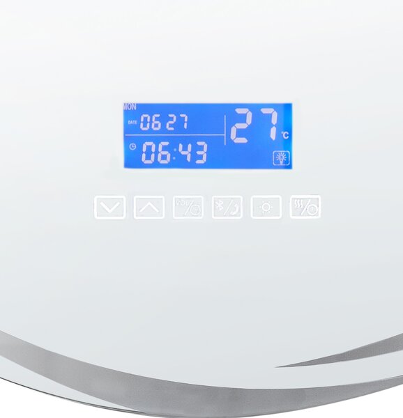 Kúpeľňové nástenné LED zrkadlo strieborné okrúhle 60 x 60 cm s Bluetooth reproduktorom