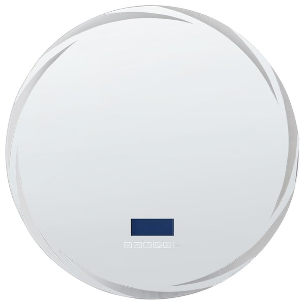 Kúpeľňové nástenné LED zrkadlo strieborné okrúhle 60 x 60 cm s Bluetooth reproduktorom