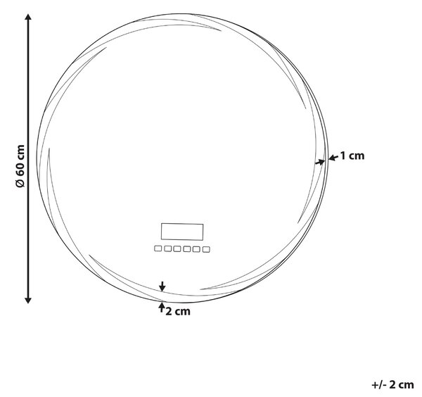 Kúpeľňové nástenné LED zrkadlo strieborné okrúhle 60 x 60 cm s Bluetooth reproduktorom