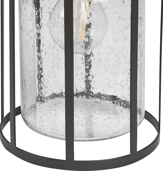 Vonkajšie nástenné svietidlo lampa čierna železo sklo 36 cm exteriér retro dizajn