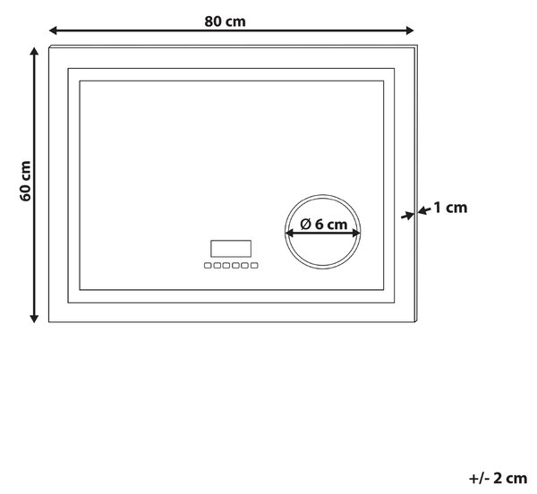Kúpeľňové nástenné LED zrkadlo strieborné obdĺžnikové 80 x 60 cm s Bluetooth reproduktorom