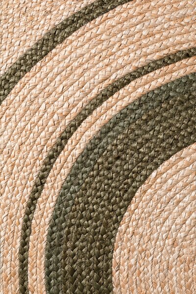 Hanse Home, Kusový koberec Jute Braided 106330 Natural Green kruh, 150x150 (priemer) kruh, zelená, chodba / predsieň
