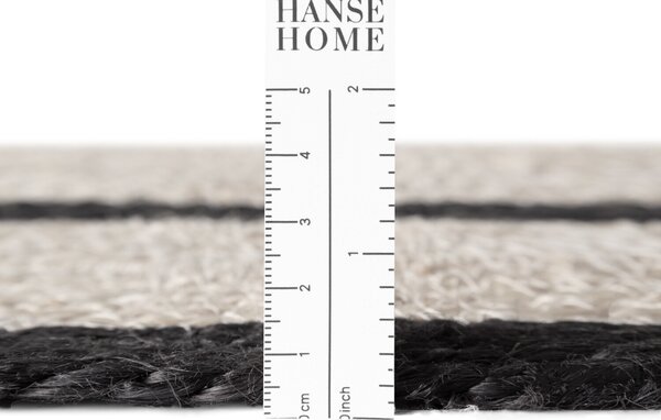Hanse Home, Kusový koberec Jute Braided 106331 Natural Black kruh, 150x150 (priemer) kruh, čiernobiela, chodba / predsieň