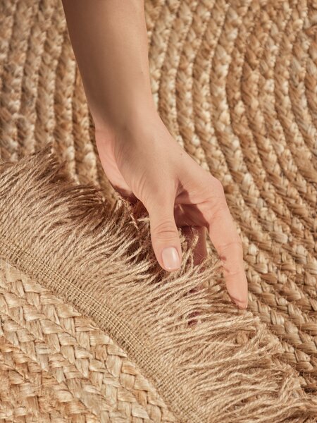 Hanse Home , Kusový koberec Jute Braided 106332 Natural Gold kruh, 150x150 (priemer) kruh, béžová, chodba / predsieň