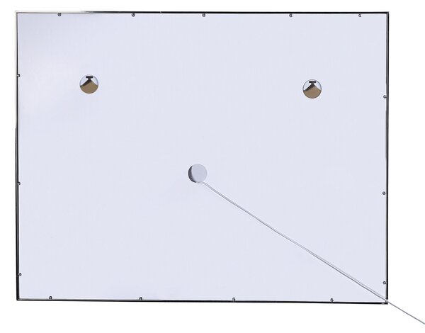Nástenné závesné LED zrkadlo strieborné 90 x 70 cm obdĺžnikové moderné kúpeľňové