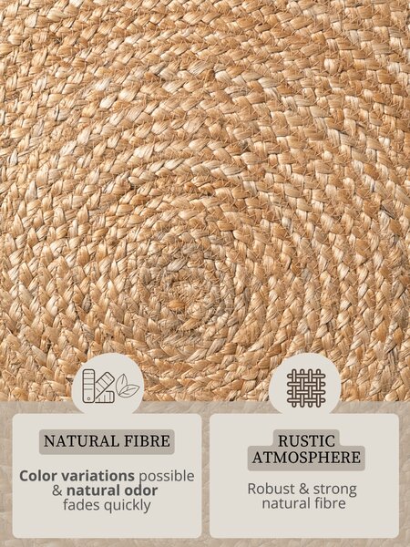 Hanse Home , Kusový koberec Jute Braided 106332 Natural Gold kruh, 150x150 (priemer) kruh, béžová, chodba / predsieň