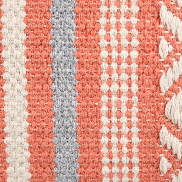 Súprava 2 dekoratívnych vankúšov oranžová a biela bavlnená obliečka 30 x 50 cm geometrický vzor boho dizajn
